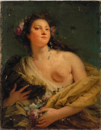 Porträtt av en dam som Flora av Giovanni Battista Tiepolo
