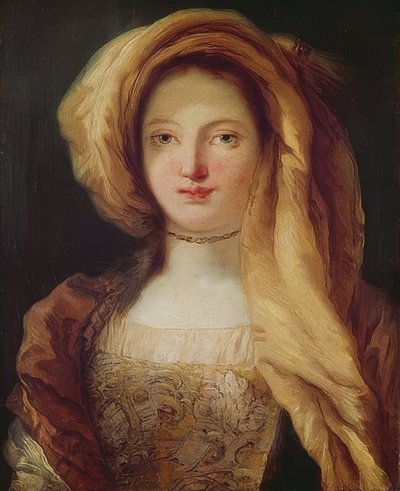 Porträtt av hans fru av Giovanni Battista Tiepolo