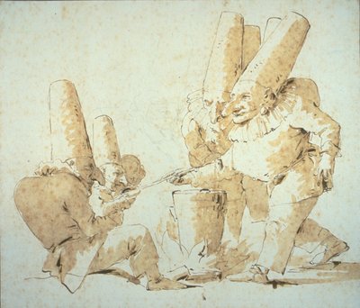 Punchinellos matlagning och provsmakning av Gnocchi (Punchinellos Repast) av Giovanni Battista Tiepolo