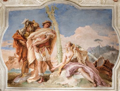 Rinaldo överger Armida, från Jerusalems rum levererad i Palazzina, 1757 av Giovanni Battista Tiepolo