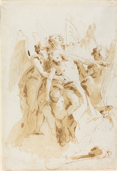 Sankta Maria Magdalena lyfts av änglar av Giovanni Battista Tiepolo