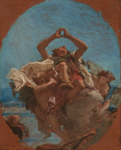 Der heilige Rochus von Engeln in den Himmel getragen av Giovanni Battista Tiepolo