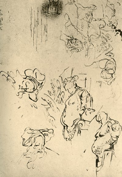 Satyr Herms and Oriental Heads, mitten av 1700-talet, 1928 av Giovanni Battista Tiepolo