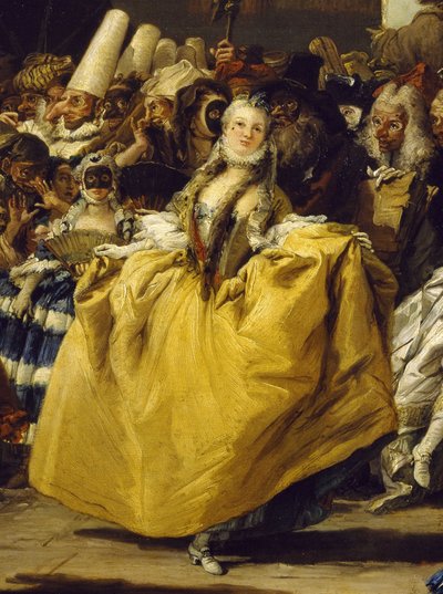 Karnevalsscen eller Menuetten av Giovanni Battista Tiepolo