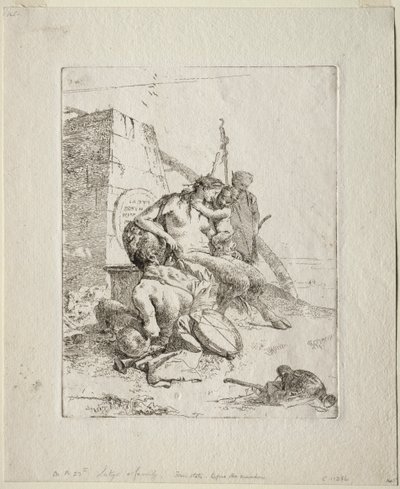 Scherzi di Fantasia: Satyrfamilie mit dem Obelisken von Giovanni-Battista Tiepolo