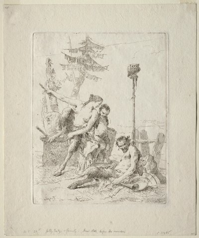 Scherzi di Fantasia: Den lyckliga satyren och hans familj av Giovanni Battista Tiepolo