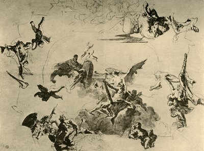 Skizze für ein Deckenbild, Mitte 18. Jahrhundert, 1928 von Giovanni Battista Tiepolo