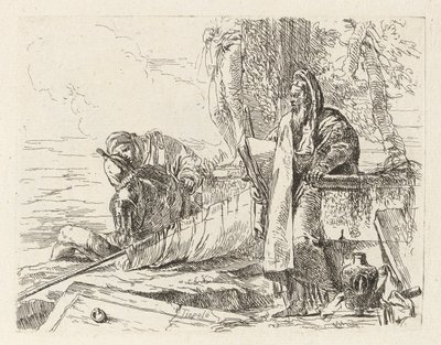Stående filosof och två andra figurer, från Vari capricci (Various Capriccios) av Giovanni-Battista Tiepolo