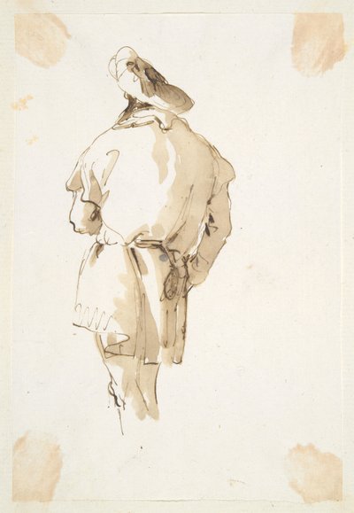 Stående mansfigur sedd bakifrån av Giovanni Battista Tiepolo