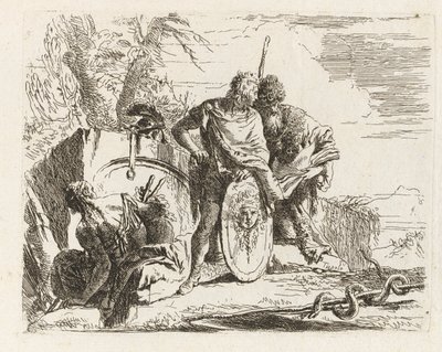 Astrologen och den unge soldaten, från Vari capricci (Various Capriccios) av Giovanni-Battista Tiepolo