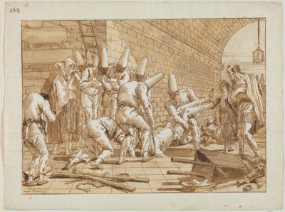 Begravningen av Punchinello, ca 1800 av Giovanni Battista Tiepolo