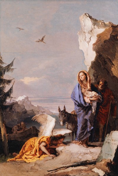 Flygningen till Egypten, ca. 1767-70. av Giovanni Battista Tiepolo
