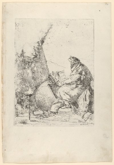 Der Philosoph, aus den Scherzi (ca. 1740) von Giovanni Battista Tiepolo