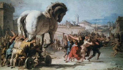 Processionen av den trojanska hästen in i Troja, c1760 av Giovanni Battista Tiepolo