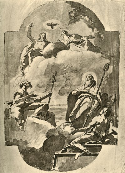 Die Dreifaltigkeit und Heilige, Mitte 18. Jahrhundert, 1928 von Giovanni Battista Tiepolo