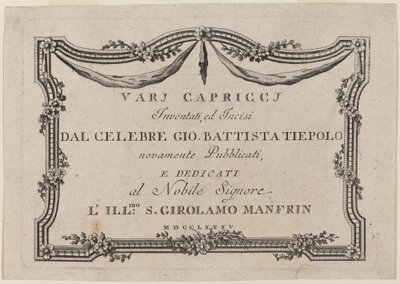 Titelsida av Giovanni Battista Tiepolo