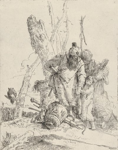 Två astrologer och en pojke, från Scherzi, ca. 1743-50. av Giovanni Battista Tiepolo