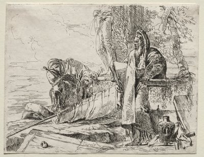 Verschiedene Launen: Der Philosoph mit einem Buch von Giovanni-Battista Tiepolo