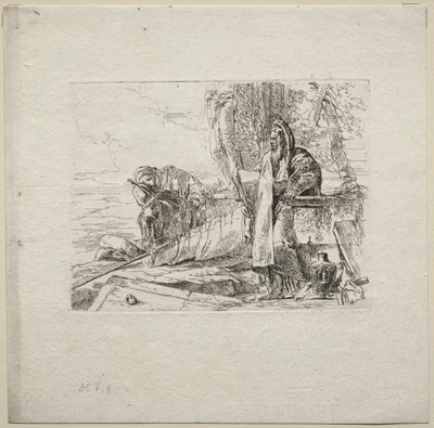 Olika Caprices: Filosofen som står med bok av Giovanni-Battista Tiepolo