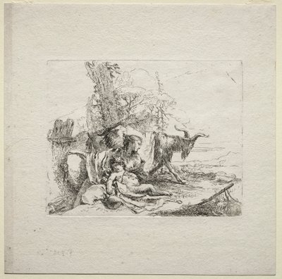 Olika Caprices: Kvinnan med tamburin av Giovanni-Battista Tiepolo