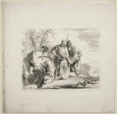 Olika Caprices: The Young Soldier and the Astrologer, 1785. av Giovanni Battista Tiepolo