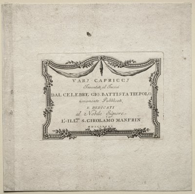 Olika Caprices: Titelsida av Giovanni Battista Tiepolo