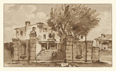 Utsikt över en villa av Giovanni Battista Tiepolo