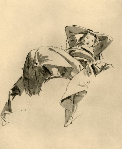 Kvinna som vilar, mitten av 1700-talet, 1928 av Giovanni Battista Tiepolo