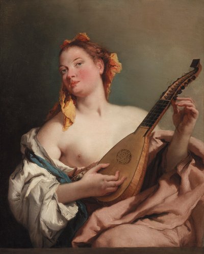 Kvinna med mandolin av Giovanni Battista Tiepolo