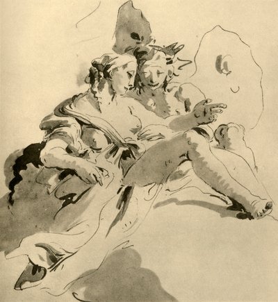 Zephyr and Flora, mitten av 1700-talet, 1928 av Giovanni Battista Tiepolo