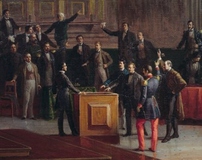 Tillfällig regering i Venedig som väljer motstånd mot bittert slut (1849), målning av Giovanni Battista Della Libera av Giovanni Battista della Libera