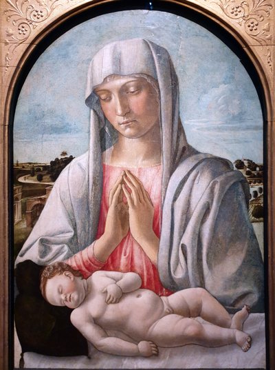 Madonna tillber det sovande barnet av Giovanni Bellini