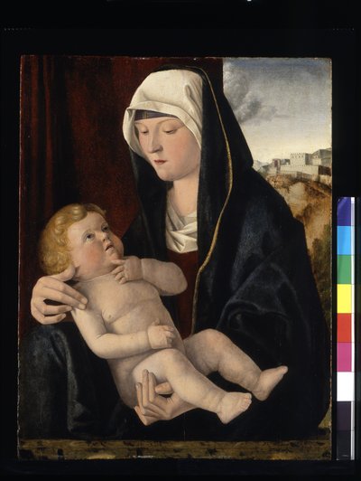 Madonna And Child (tempera och olja på trä) av Giovanni Bellini