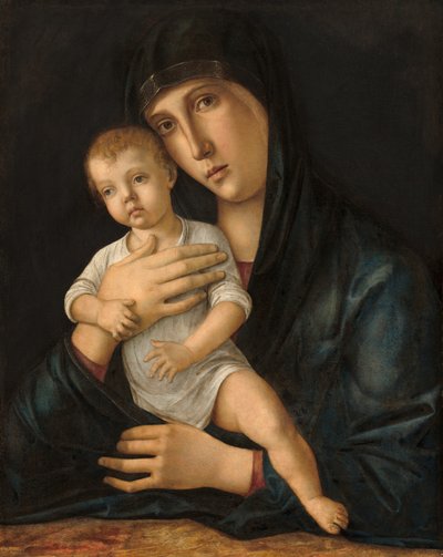 Madonna med barn, ca 1480-1485 (olja på pannå) av Giovanni Bellini