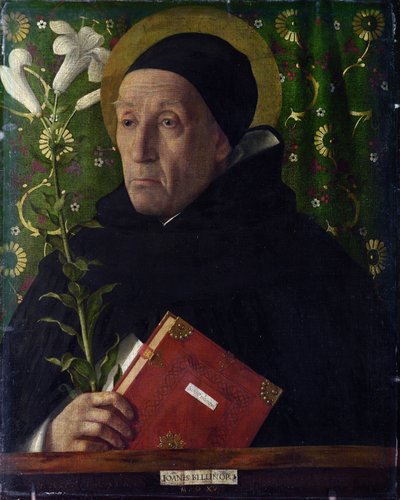 Porträtt av Fra Teodoro av Urbino som Saint Dominic av Giovanni Bellini