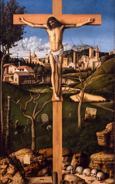 Korsfästelsen, ca 1490-1505 (olja på trä) av Giovanni Bellini