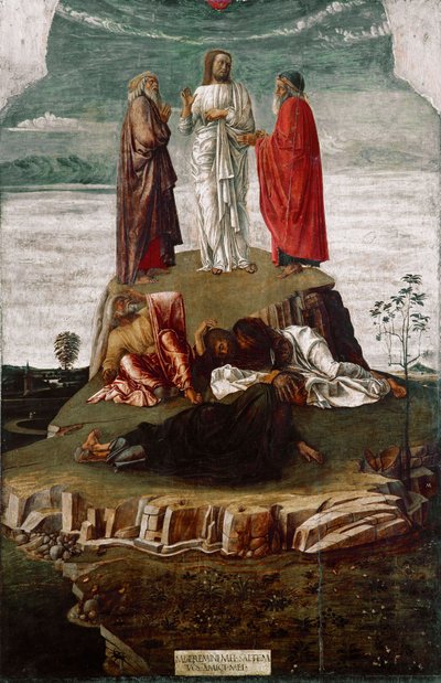 Förvandlingsmålningen av Giovanni Bellini (ca 1432-1516) sa il Giambellino. 1455 Mått 134x68 cm Venedig, Correr Museum, n. 27 av Giovanni Bellini