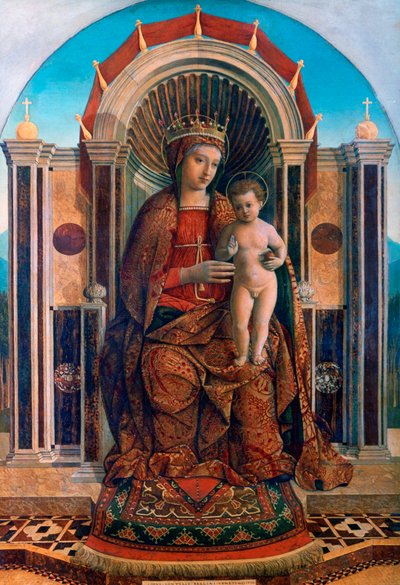 Jungfrun och barnet på tronen, c1475-1485 av Giovanni Bellini