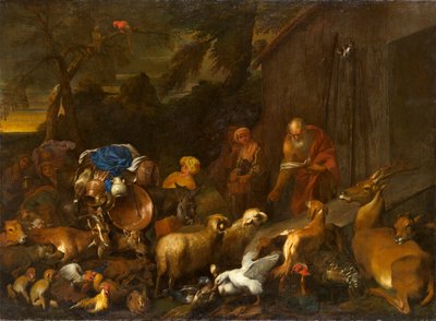 Noah och djuren som går in i arken, cirka 1630-1632 (olja på duk) av Giovanni Benedetto Castiglione