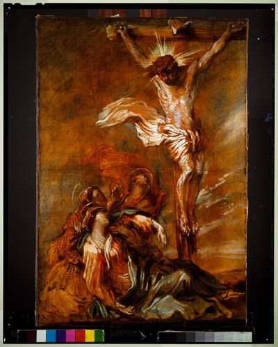 Korsfästelsen (skiss) av Giovanni Benedetto (1609-64) Castiglione