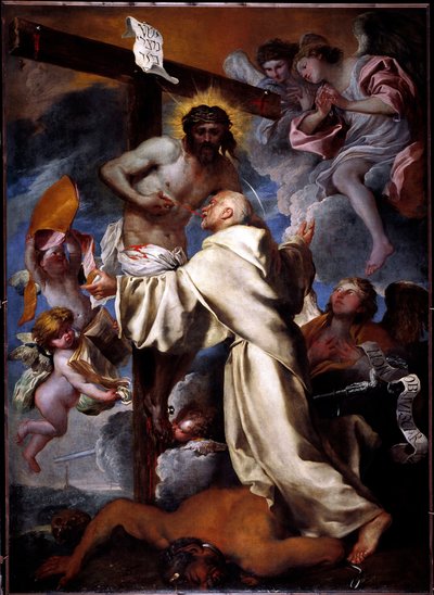 Mystical Vision of St Bernard (olja på duk av Giovanni Benedetto Castiglione