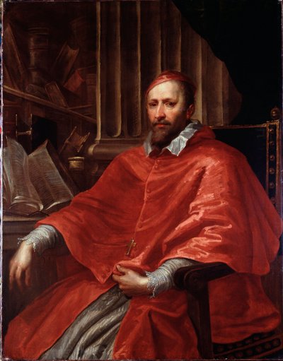 Porträtt av den italienske kardinal Ottaviano Raggi (olja på duk). av Giovanni Benedetto Castiglione