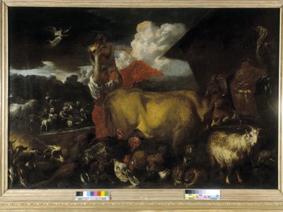 Djurens ingång i arken (olja på duk) av Giovanni Benedetto Castiglione