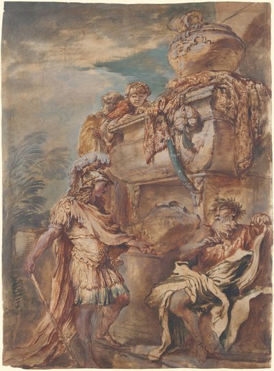 Alexander vid Cyrus grav av Giovanni Benedetto Castiglione