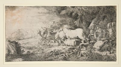 Djur som kommer in i Noah av Giovanni Benedetto Castiglione