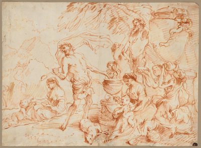 Bacchanal Before a Herm, tidigt 1660-tal. av Giovanni Benedetto Castiglione