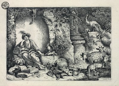Circe förvandlar Odysseus följeslagare till djur av Giovanni Benedetto Castiglione