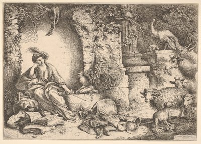 Circe förändrade Ulysses följeslagare till odjur, 1650-1651. av Giovanni Benedetto Castiglione