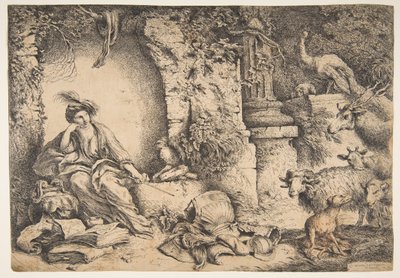 Circe med Ulysses följeslagare förvandlades till djur, 1650-51. av Giovanni Benedetto Castiglione