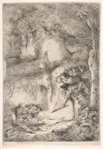 Att hitta kropparna av de heliga Petrus och Paulus, ca. 1647-51. av Giovanni Benedetto Castiglione